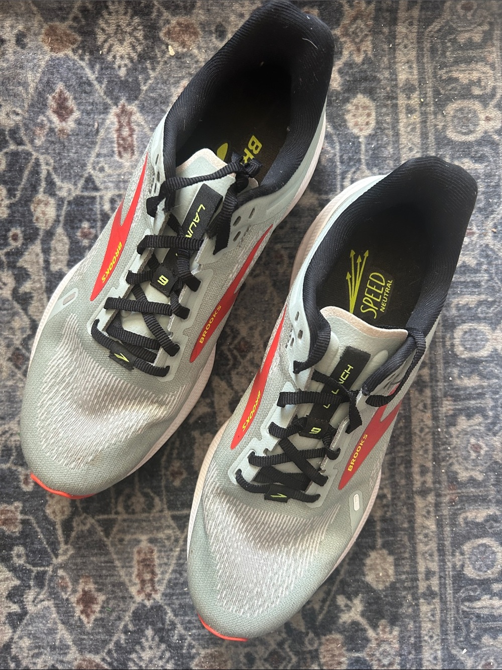 Brooks women’s Road Running Shoes - Light Gray with Red and Black Accents - Picture 1 of 4